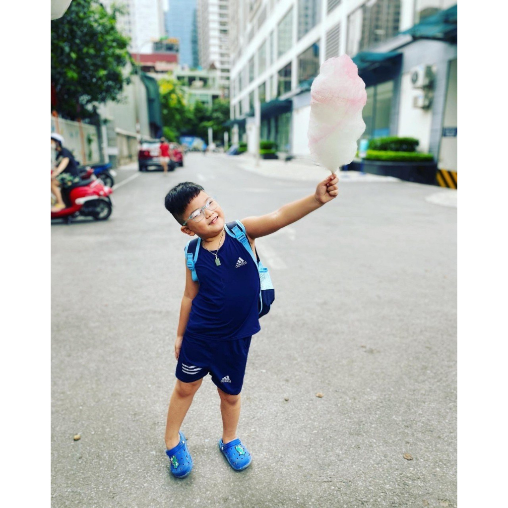 Bộ thể thao bé trai Kangmin kids, Bộ ba lỗ sát nách cho bé trai chất thun Cotton cực mát cho bé 6-27kg