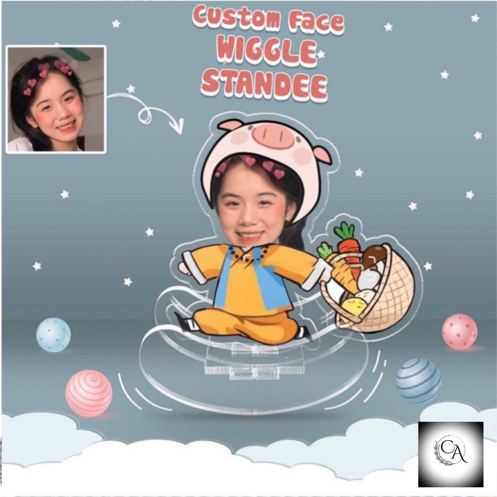 Standee ghép chibi lăc lư lật đật dễ thương, mẫu ghép chibi, standee mica trong dễ thương, hình dễ thương