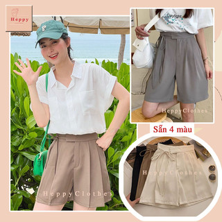 Quần short nữ cạp cao buộc dây hông Heppy phong cách Hàn Quốc _Quanduibuocday701_P0K23