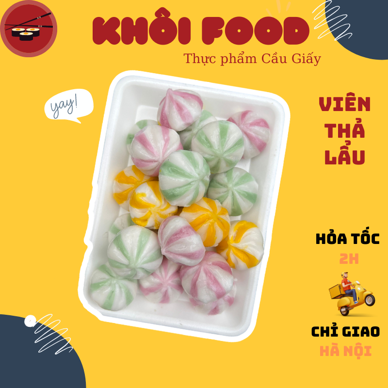 Bánh bao 3 màu Trung (gói tách lẻ 200gr) - viên thả lẩu chiên nướng