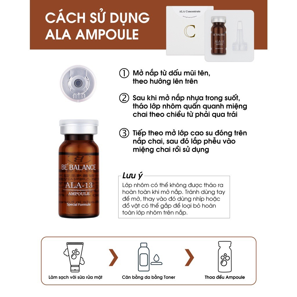 Serum Chuyên sâu ngừa mụn Be'Balance ALA Ampoule (Hộp 5 Ống, 10ml/ ống)