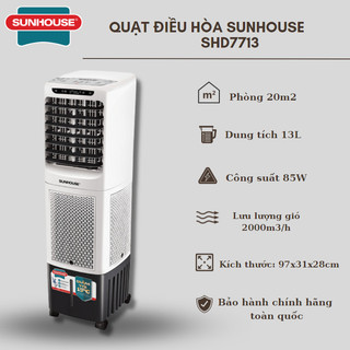 Quạt điều hòa Sunhouse SHD7713 85W 12 lít , quạt hơi nước sunhouse gia đình phòng ngủ - Hàng trưng bày