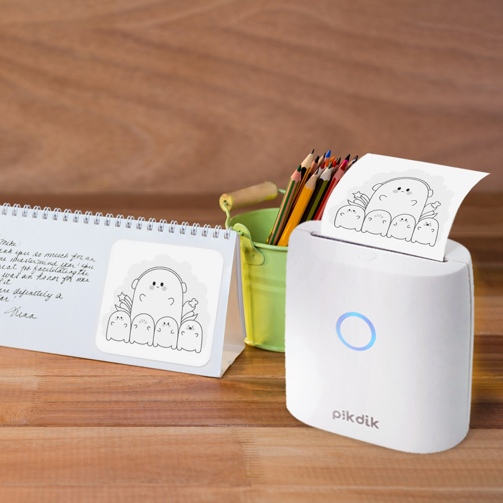 Máy in nhiệt mini cầm tay bluetooth PIKDIK Q2 in ảnh, nhãn dán, thời khoá biểu, ghi chú