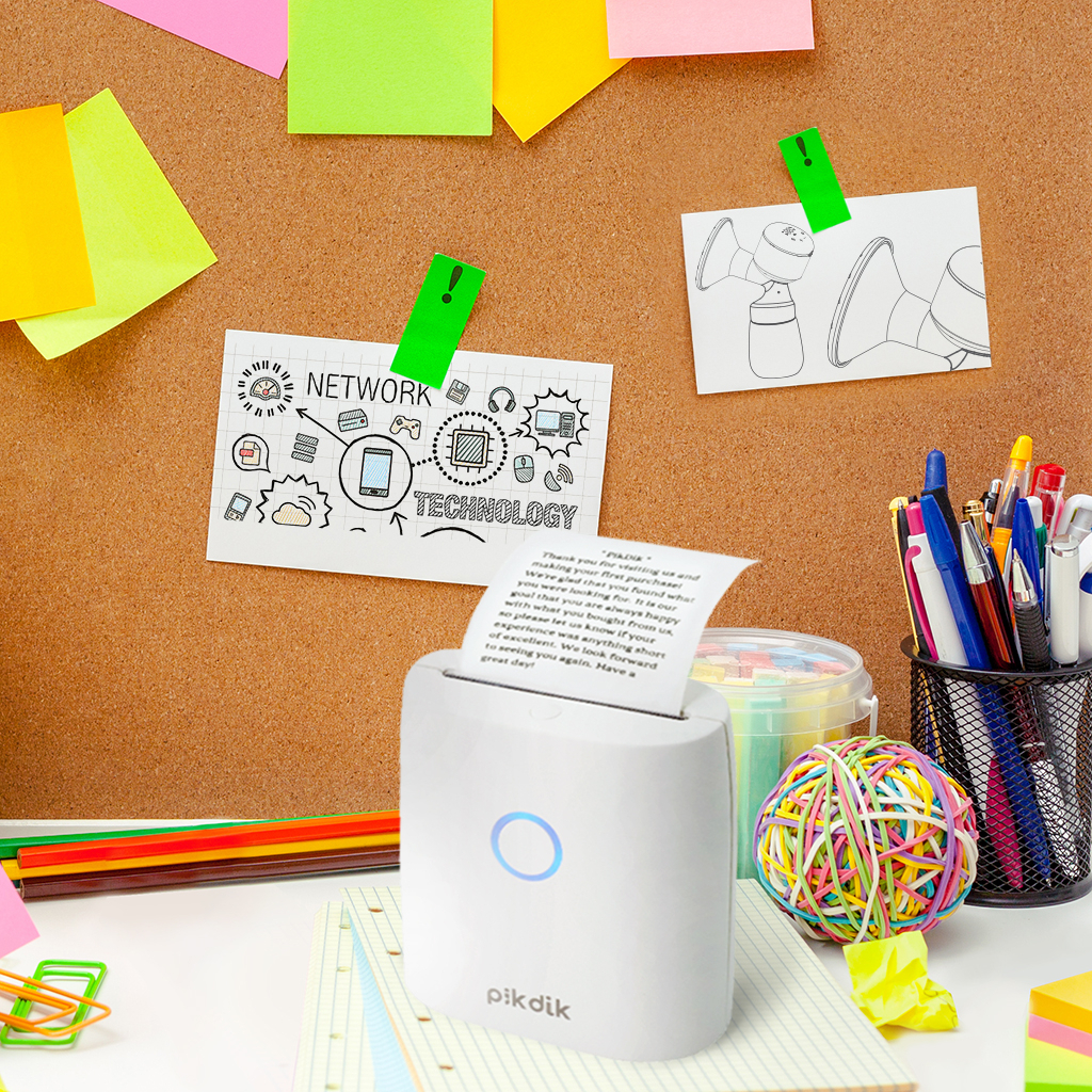 Máy in nhiệt mini cầm tay bluetooth PIKDIK Q2 in ảnh, nhãn dán, thời khoá biểu, ghi chú