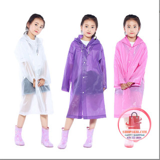 Áo mưa măng tô nhựa dẻo cho bé từ 1m1 đến 1m4