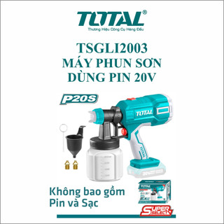 Máy phun sơn dùng pin 20v 800ml total tsgli2003, kèm 1 cốc đo độ, 1 kim làm sạch, 2 khớp đồng