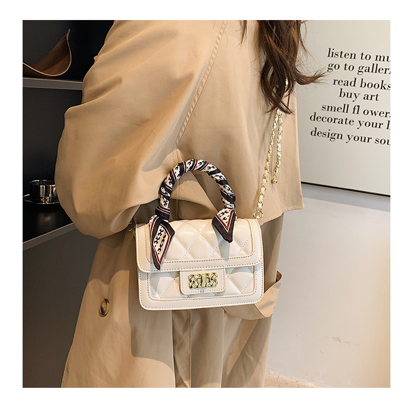 TÚI XÁCH NỮ KHÓA XOAY TRẦN TRÁM TẶNG KÈM KHĂN NƠ 663