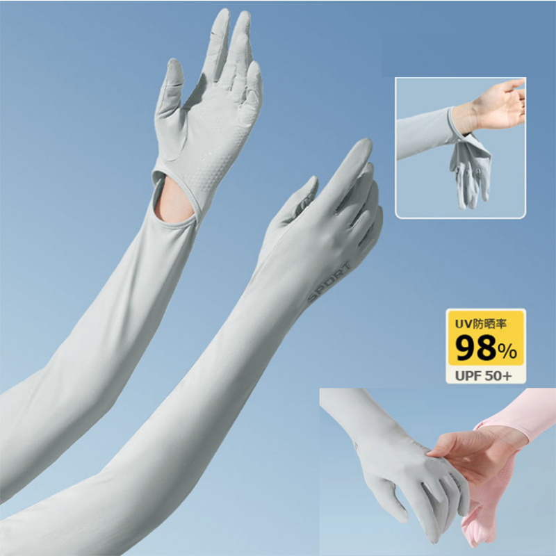 Găng Tay Chống Nắng Bảo UPF 50+ UV Vệ Dài Bằng Lụa Lạnh Cho Bao Tay Chống Nắng