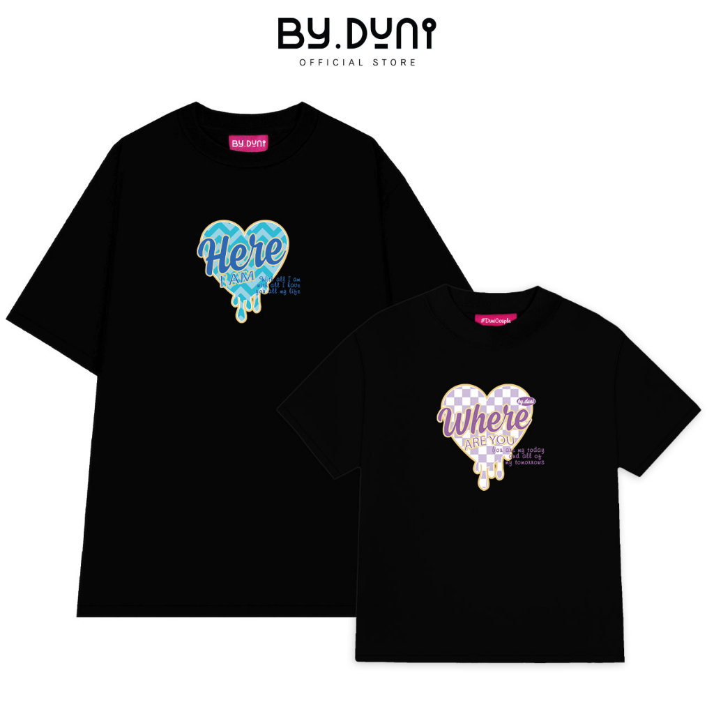 Áo thun cặp đôi nam nữ Baby Tee & Oversized Tee local brand unisex, áo cặp bạn thân vải cotton By.Duni mẫu WHERE ARE YOU