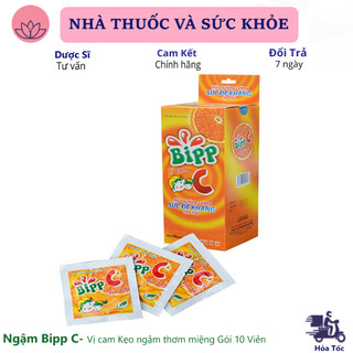 Ngậm Bipp C vị cam Kẹo ngậm thơm miệng Gói 10 Viên