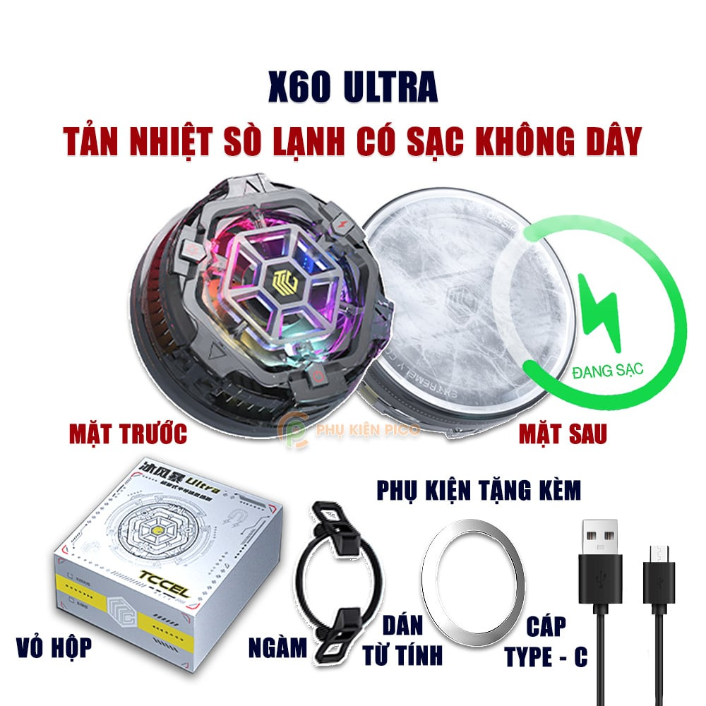 Quạt tản nhiệt điện thoại X12 Pro Max/X60 Ultra/X65/ Memo CXA1/CX03 - Quạt tản nhiệt sò lạnh Ipad máy tính bảng X42/X80