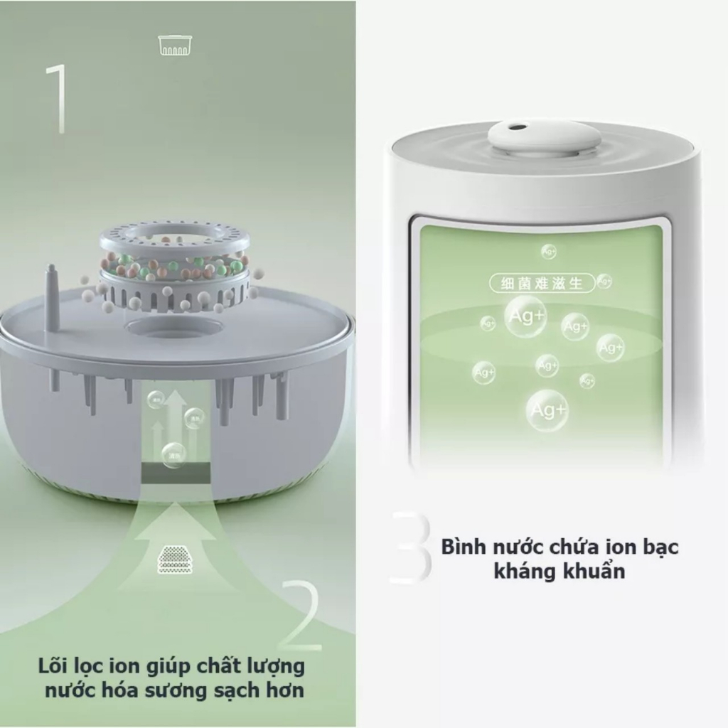 Máy phun sương Bear tạo ẩm máy khuếch tán tinh dầu 4.5L phun liên tục 8-12 tiếng