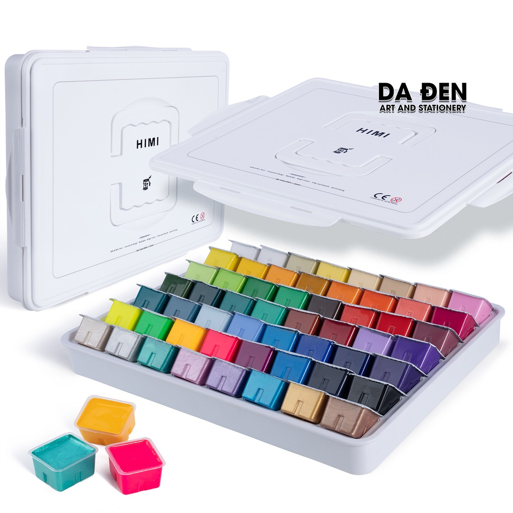 [DA ĐEN - QUẬN 3] Màu Gouache Himi Thạch 56 Màu Hộp Nhựa - White Box