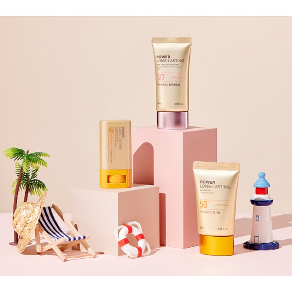 Kem Chống Nắng The Face Shop Power Long Lasting SPF50+ PA+++ Nâng Tone Da Tự Nhiên Cấp Ẩm Sâu