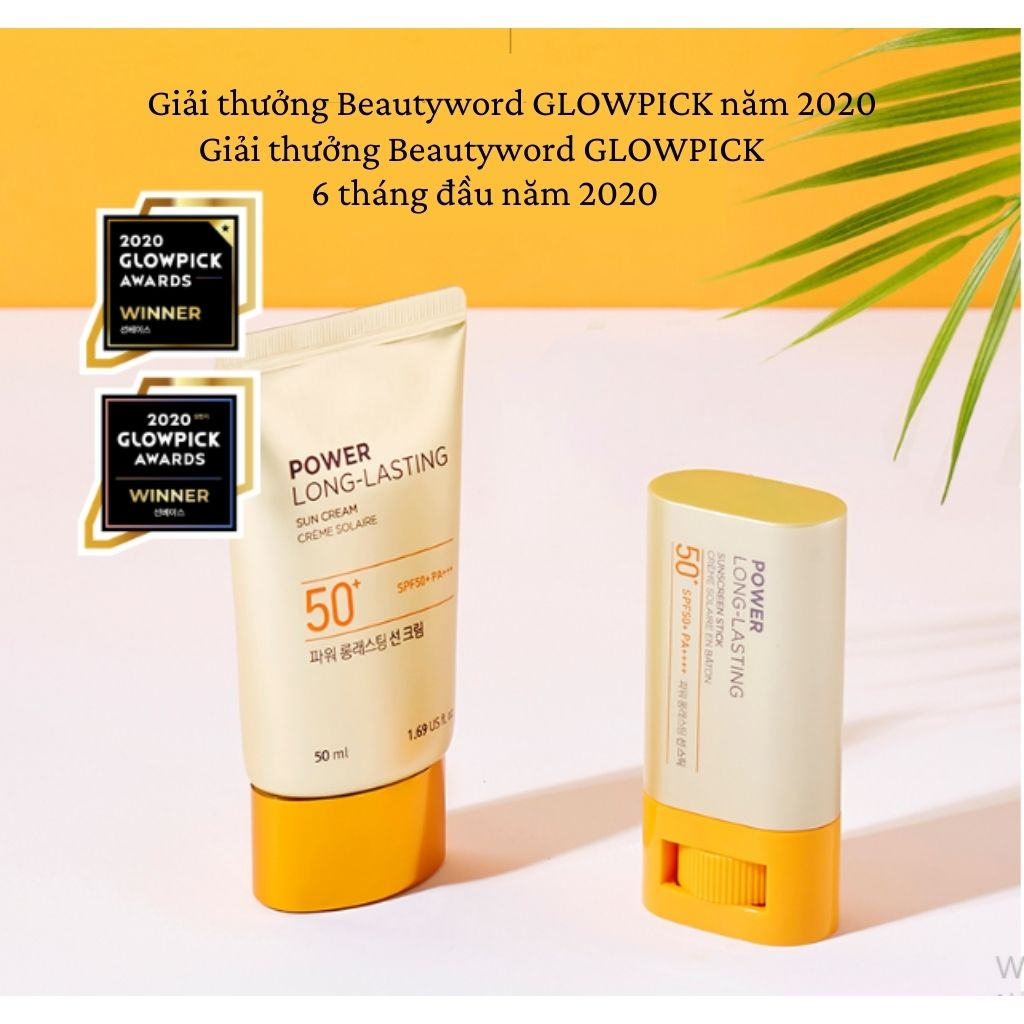 Kem Chống Nắng The Face Shop Power Long Lasting SPF50+ PA+++ Nâng Tone Da Tự Nhiên Cấp Ẩm Sâu