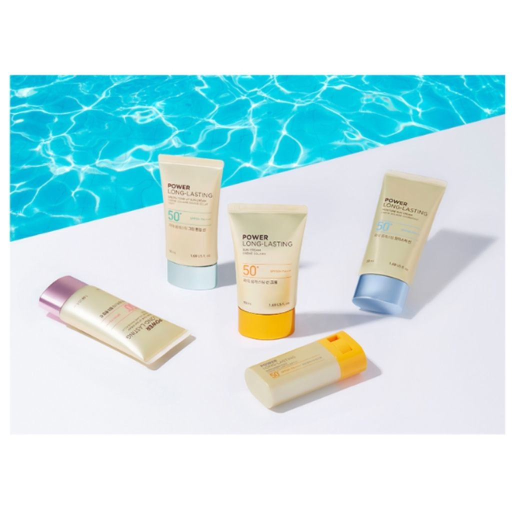 Kem Chống Nắng The Face Shop Power Long Lasting SPF50+ PA+++ Nâng Tone Da Tự Nhiên Cấp Ẩm Sâu