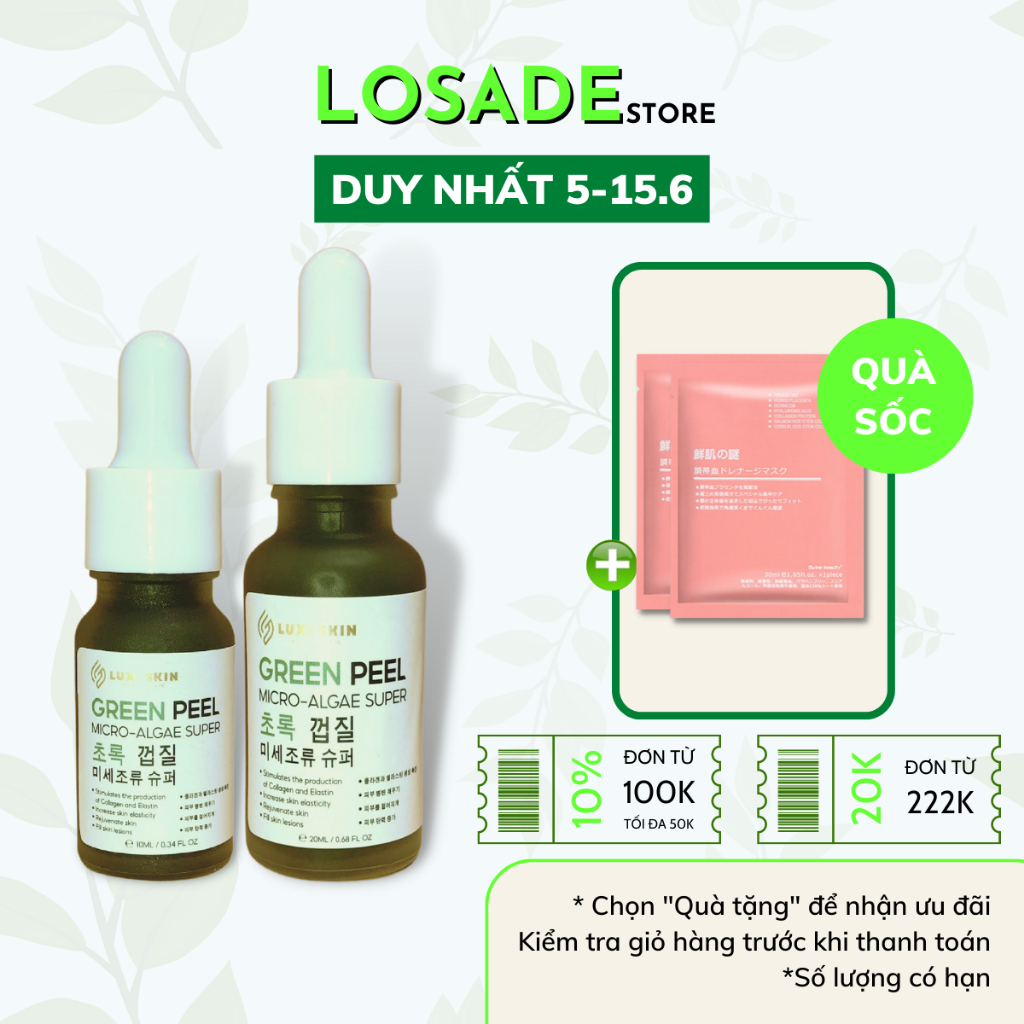 Vi tảo dùng cho mặt, nách, mông lưng bị mụn thâm giúp mờ thâm tấy tế bào chết LOSADE