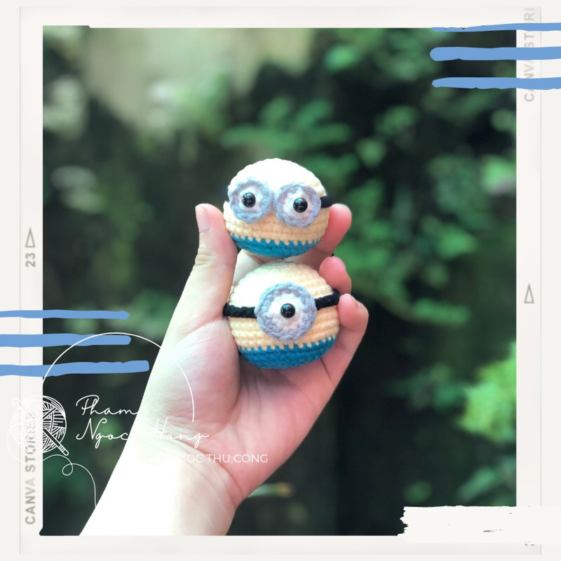 Móc khoá minions, len móc thủ công