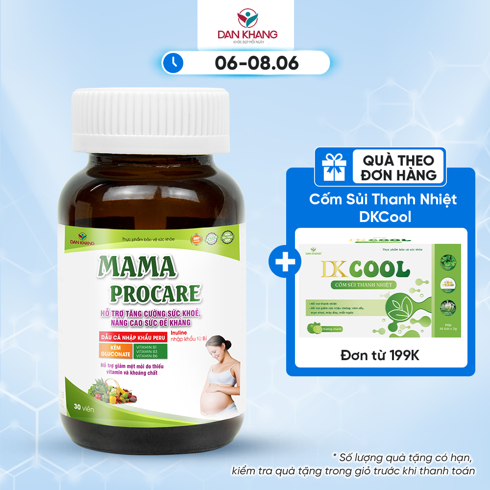 Viên Uống Bổ Sung Vitamin Và Khoáng Chất Cho Phụ Nữ Có Thai Mama Procare Dan Khang Hộp 30 Viên