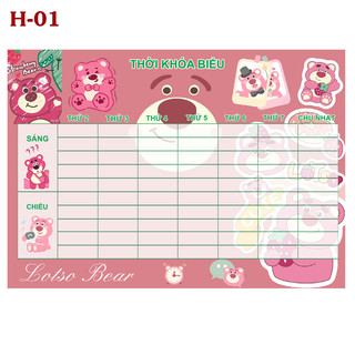 Thời khóa biểu lotso bear-gấu dâu- gấu lotso- lotso bear