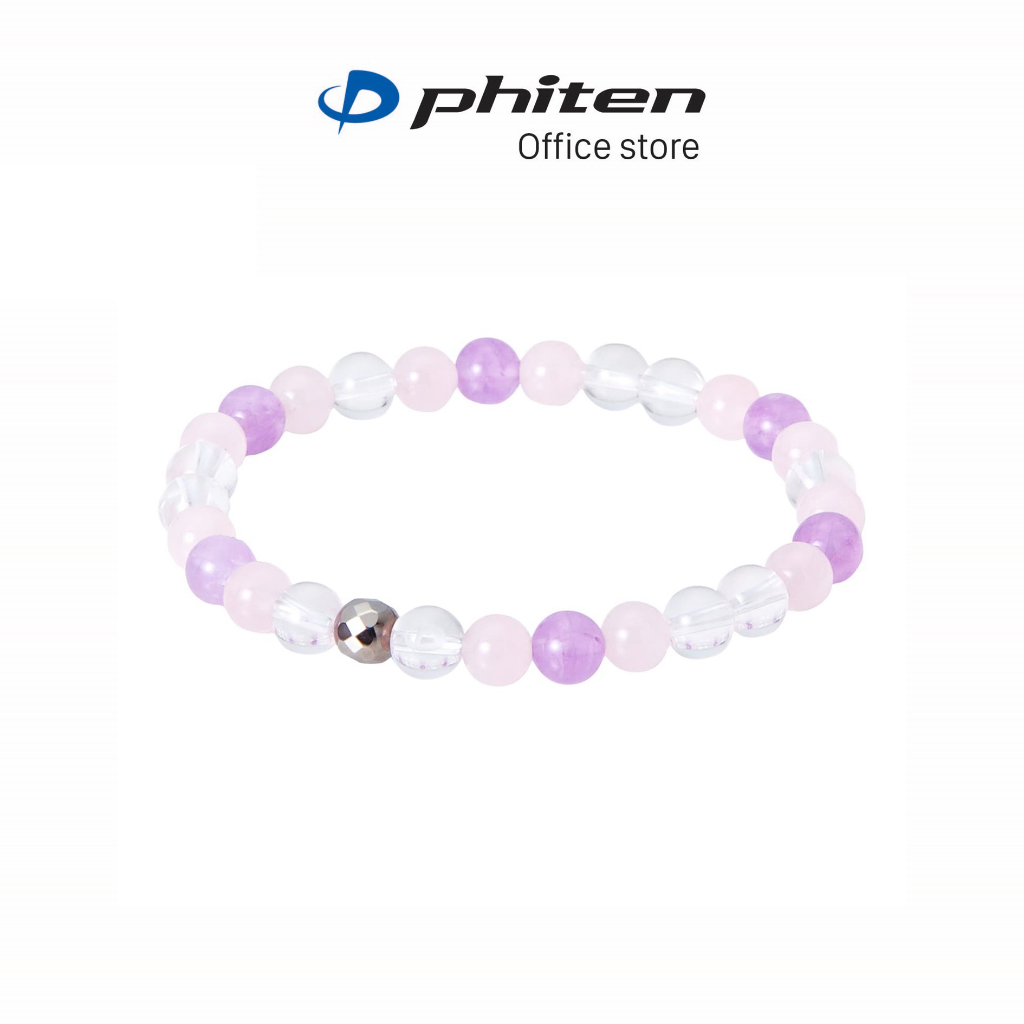 Vòng tay Phiten rose quarts & amethyst bracelet XJE37100