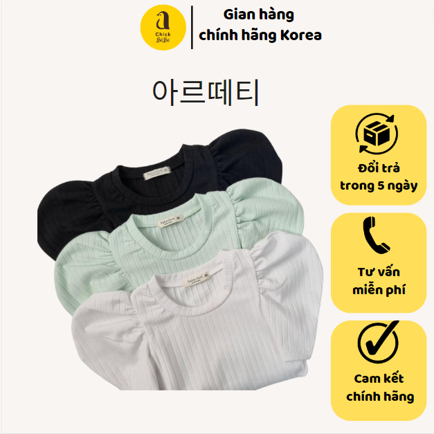 Áo tay bồng trắng BC made in Korea cho bé gái 10-13kg