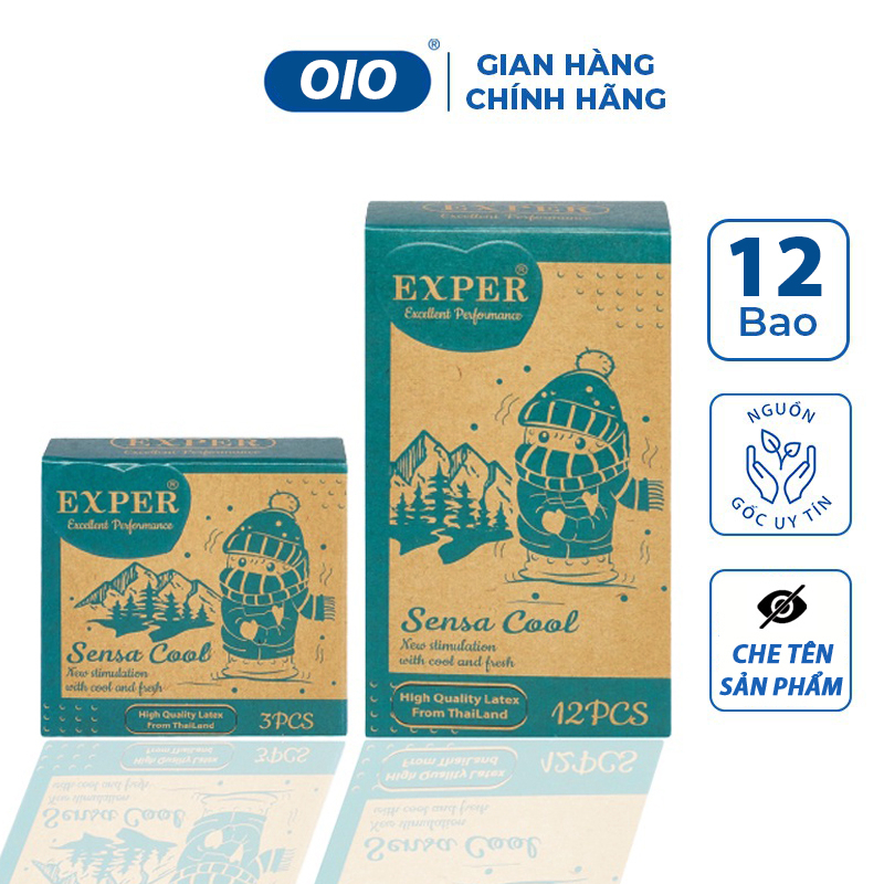 Bao cao su EXPER Sensa Cool gai lớn siêu mỏng chống xuất tinh sớm kéo dài thời gian quan hệ