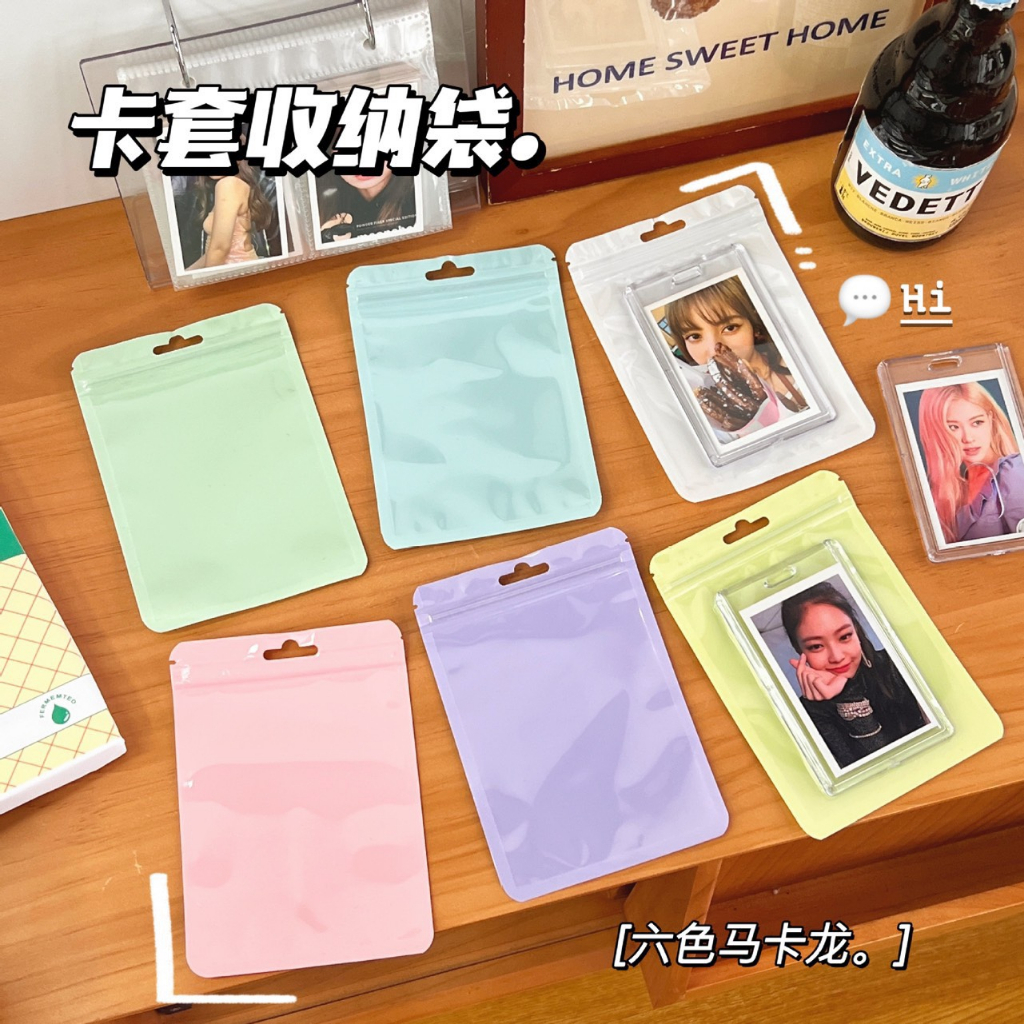 Túi zip hologram màu pastel nhiều kích thước dùng đựng ảnh thẻ, card Kpop, Toploader, bánh kẹo, quà tặng