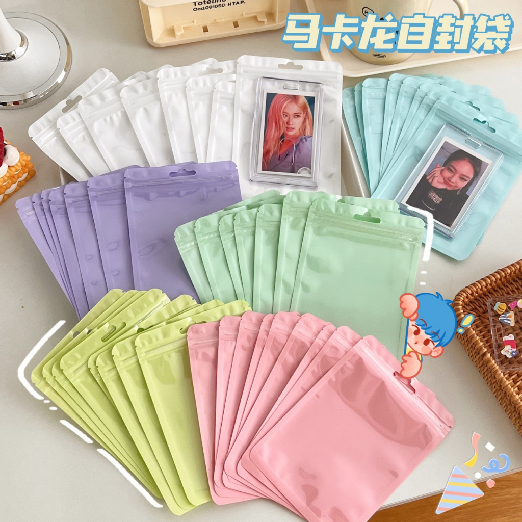 Túi zip hologram màu pastel nhiều kích thước dùng đựng ảnh thẻ, card Kpop, Toploader, bánh kẹo, quà tặng