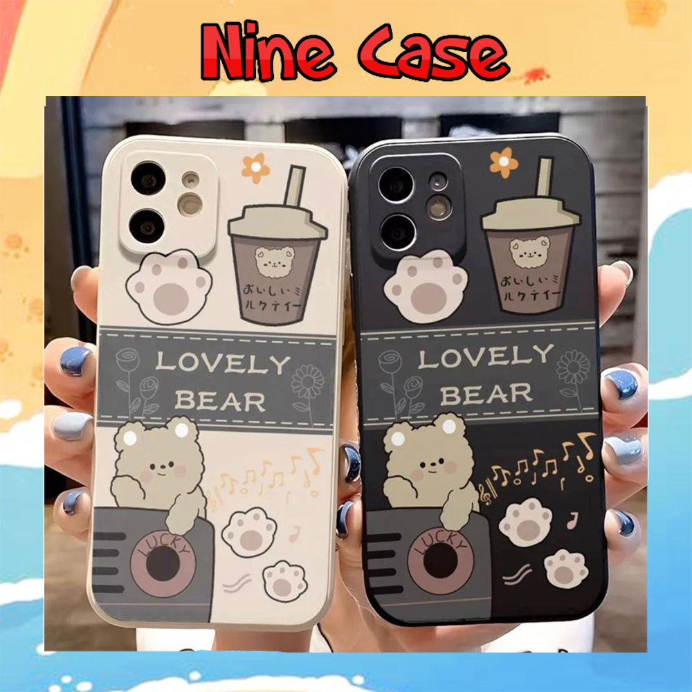 Ốp lưng cạnh vuông BVC gấu cute 5/5s/6/6plus/6s/6splus/7/7plus/8/8plus/x/xr/xs/11/12/pro/max/plus/13/13Promax | BigBuy360 - bigbuy360.vn