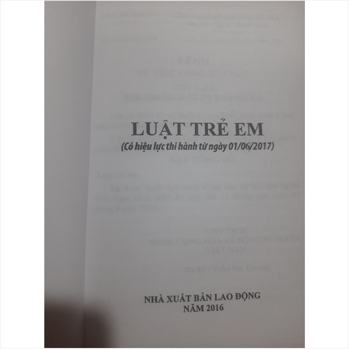 Sách Luật Trẻ Em 2016 - C282TP
