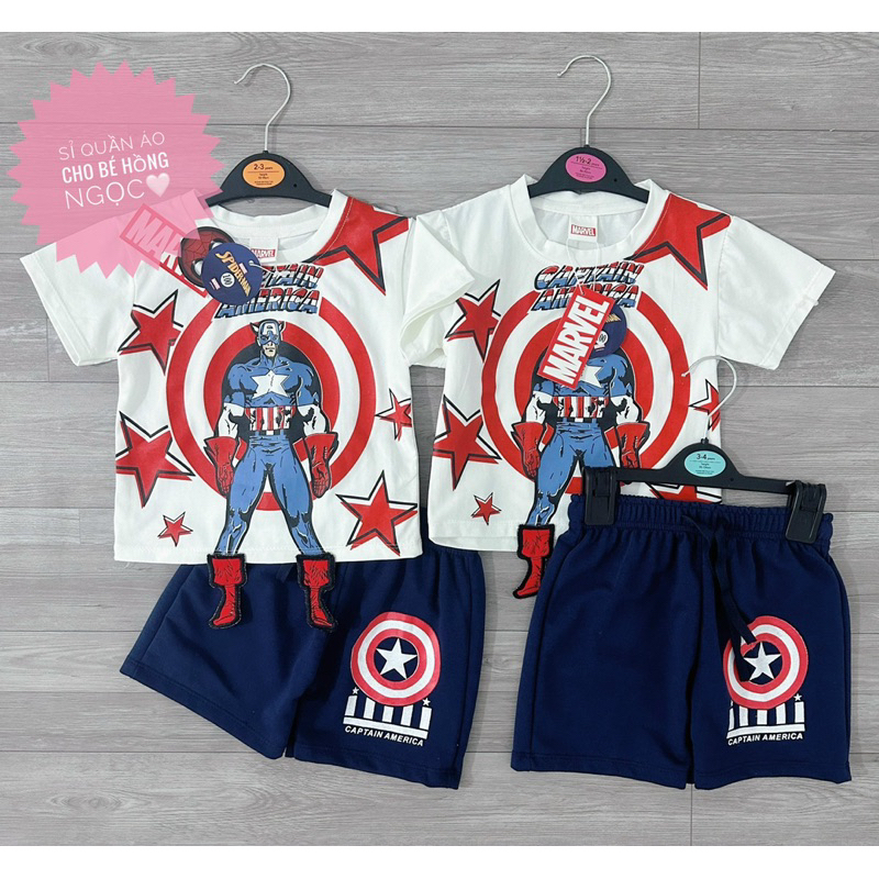 Sét bộ đùi cộc tay hình siêu nhân đi giày nổi cho bé trai