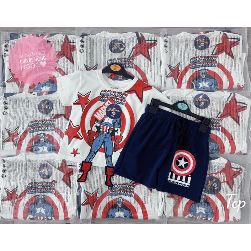 Sét bộ đùi cộc tay hình siêu nhân đi giày nổi cho bé trai