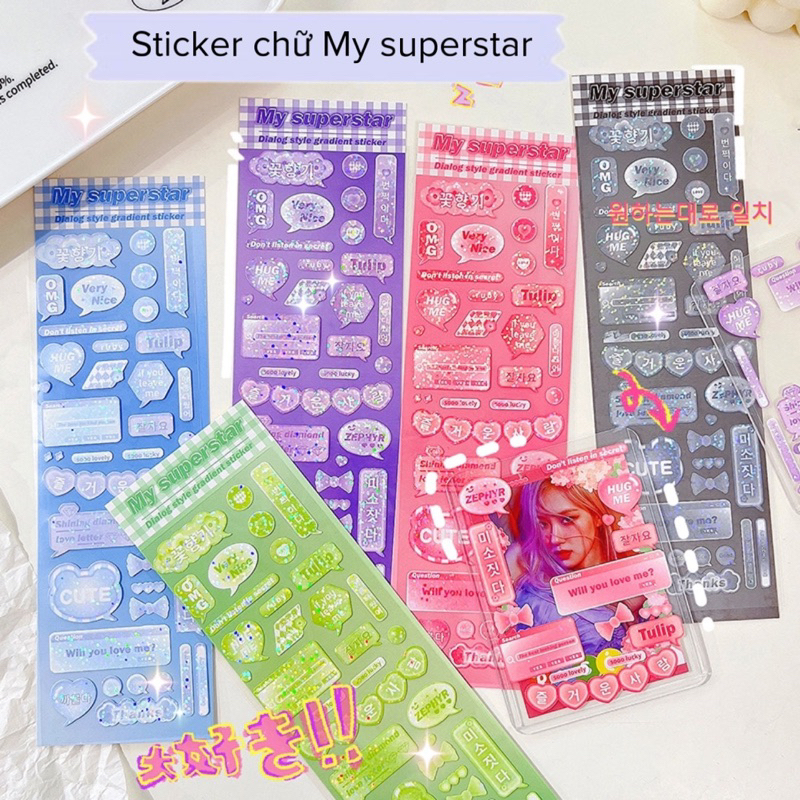 Sticker chữ decor toploader