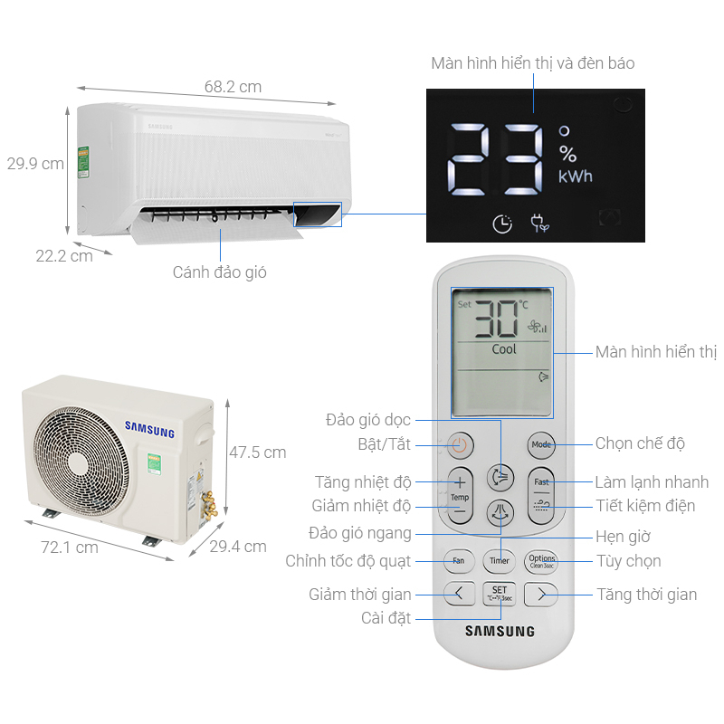Điều hòa Samsung Inverter 9000 BTU AR10CYHAAWKNSV