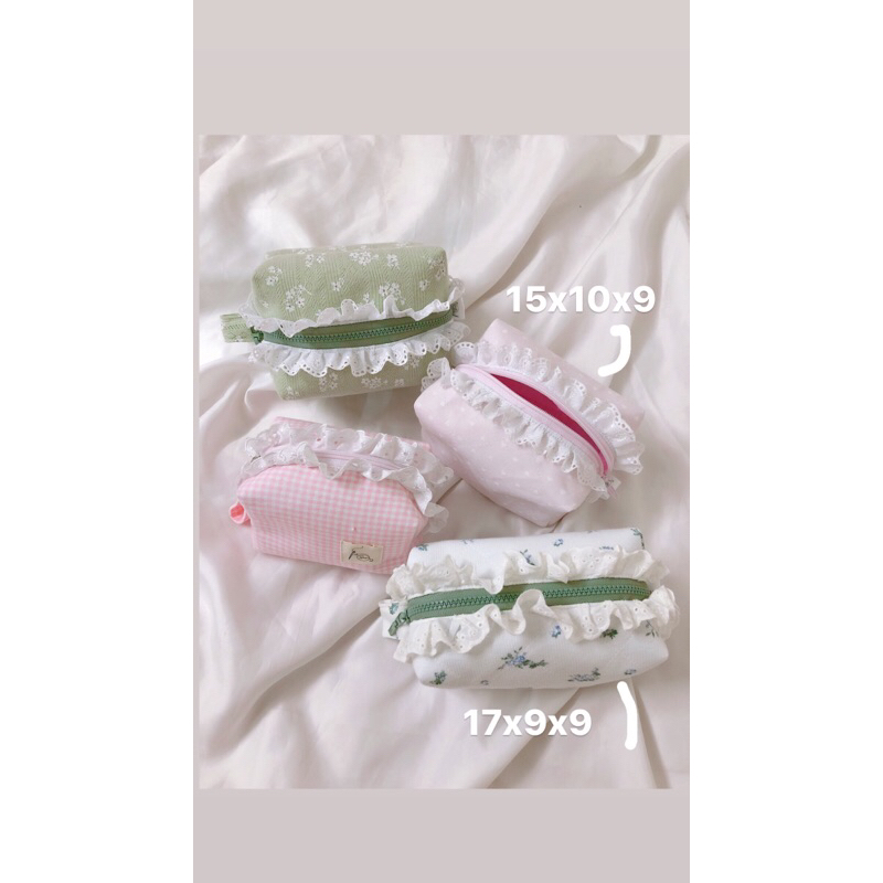 TÚI POUCH ĐỰNG ĐỒ TRANG ĐIỂM ĐỒ CÁ NHÂN POUCH MAKEUP LACE - MADE BY 1402.Sew 🌸🌸