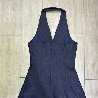 đầm denim cổ vest
