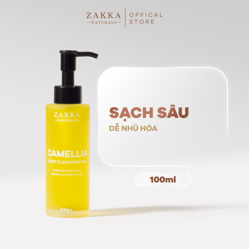 Dầu Tẩy Trang Zakka Naturals Làm Sạch Sâu, Dưỡng Ẩm, Chống Lão Hóa Camellia Deep Cleansing Oil 100ml