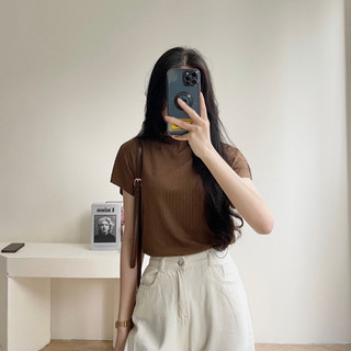 Áo thun tăm tay dơi cổ leo phong cách basic