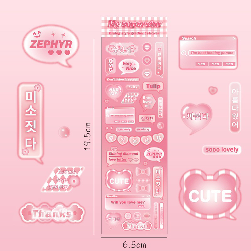 Sticker chữ decor toploader