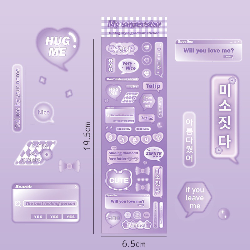 Sticker chữ decor toploader