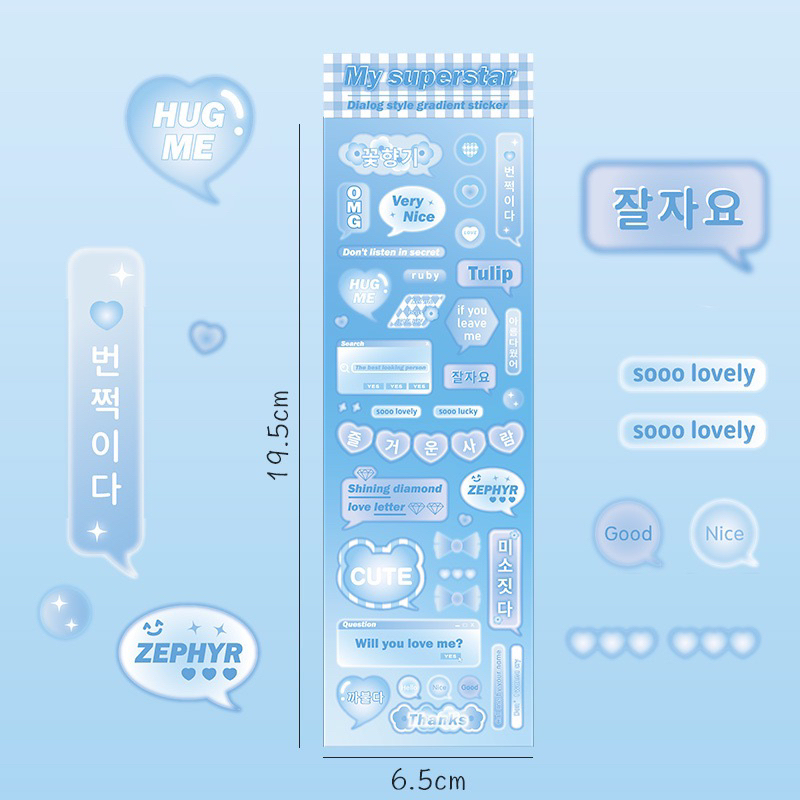 Sticker chữ decor toploader