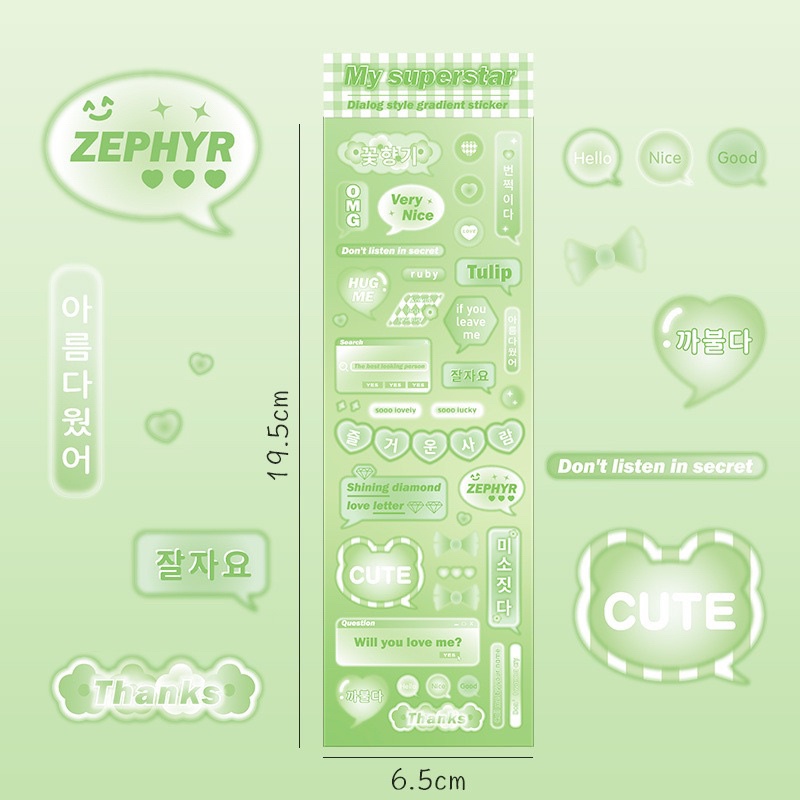 Sticker chữ decor toploader