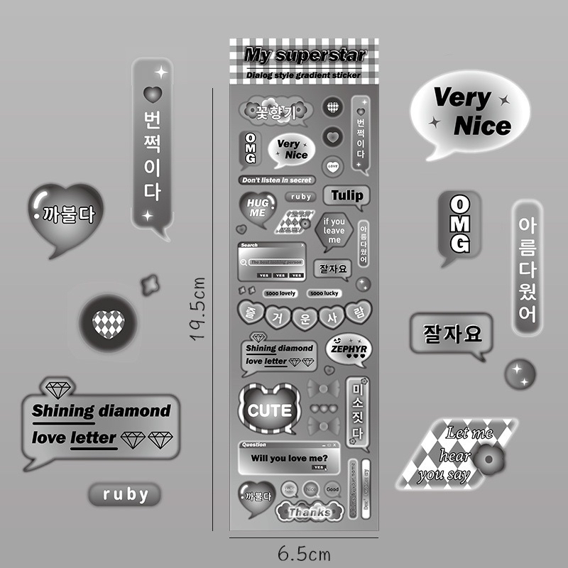 Sticker chữ decor toploader