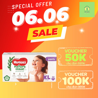 Bỉm/tã quần huggies nature made cao cấp đủ size m58/l44/xl38/xxl26 miếng