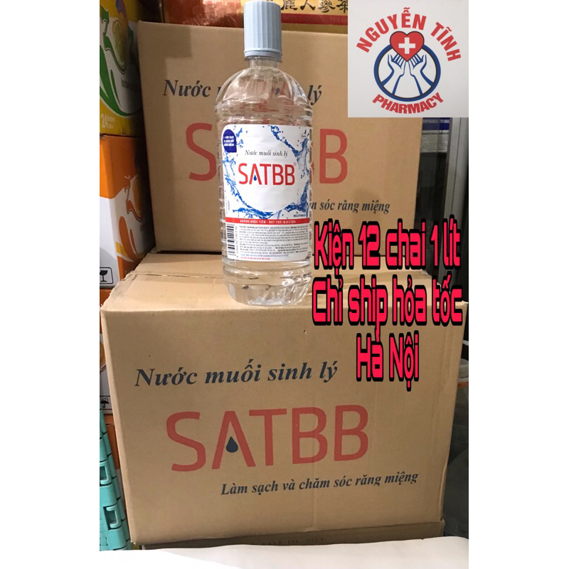 Nước muối sinh lý SATBB chai 1 lít (chỉ ship hỏa tốc Hà Nội)