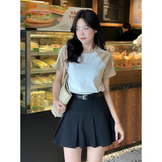 [RÁCH STORE] Áo Thun - Trơn - Viền 3 Sọc - Raglan