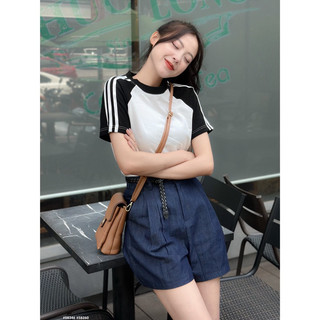 [RÁCH STORE] Áo Thun - Trơn - Viền 3 Sọc - Raglan