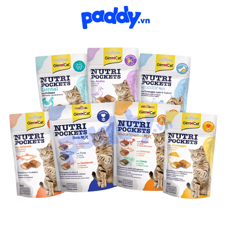 Bánh Quy Giòn Dinh Dưỡng Cho Mèo GimCat Nutri Pockets