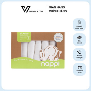 Hộp 6 khăn sữa sợi tre nappi 30 x 30cm - vinaquick